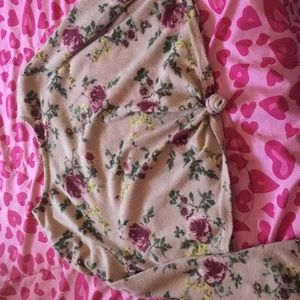 Floral long sleeve, crop top